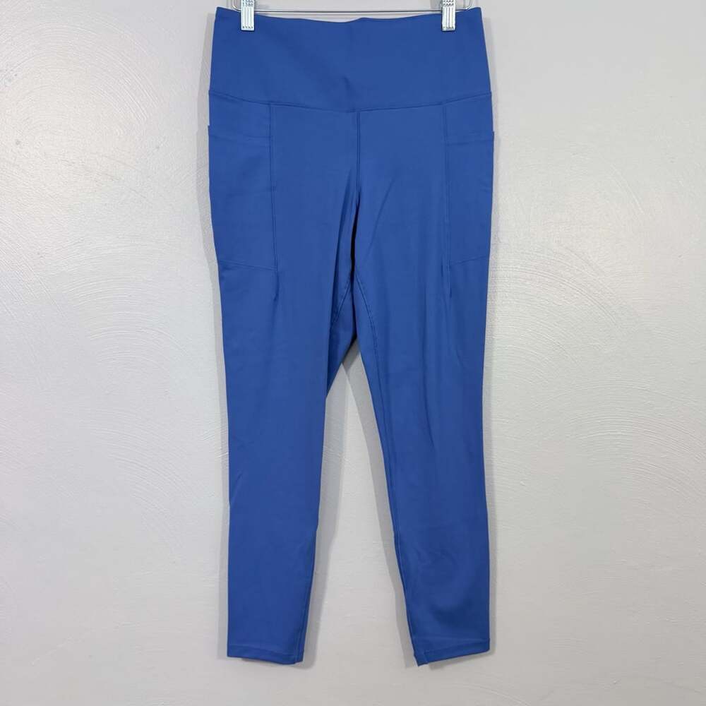 Danskin Active Leggings Size L Blue Pocket High Rise Style 4055